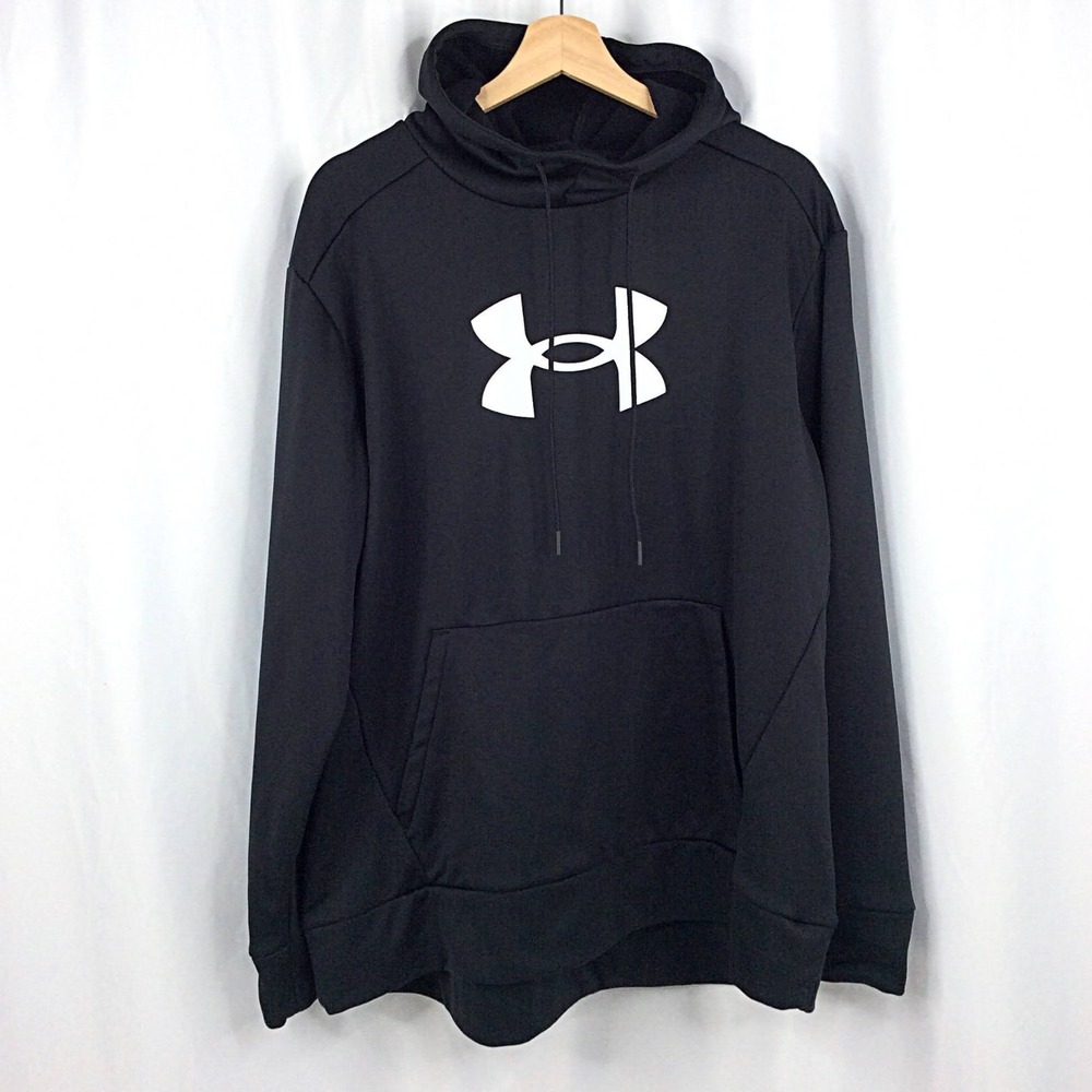 Under Armour High Neck Hoodie Sweatshirt Women's‎ Plus Size 2X Black White Logo
